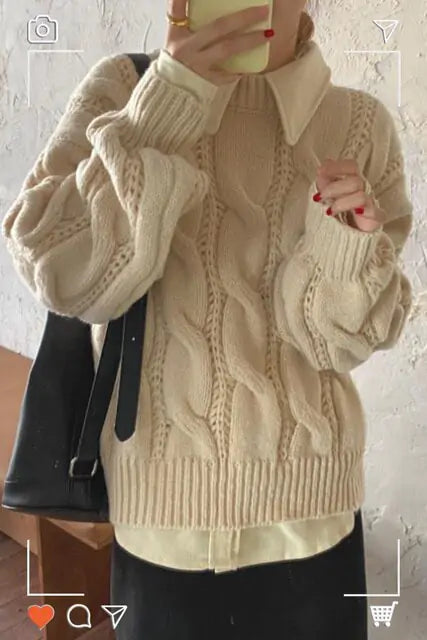 Women Fashion Knitted Pullovers Sweaters
